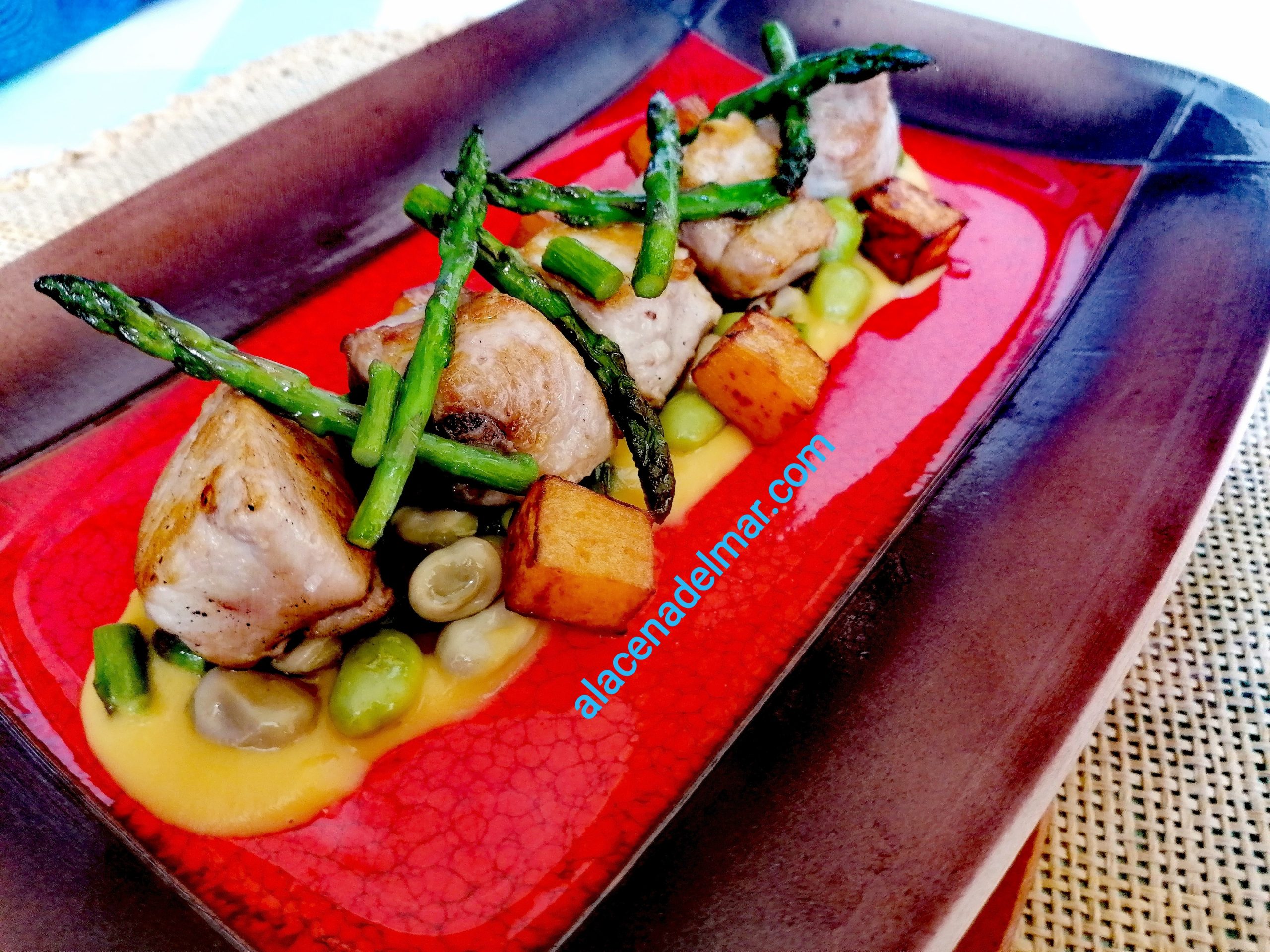 Porrusalda con setas salteadas