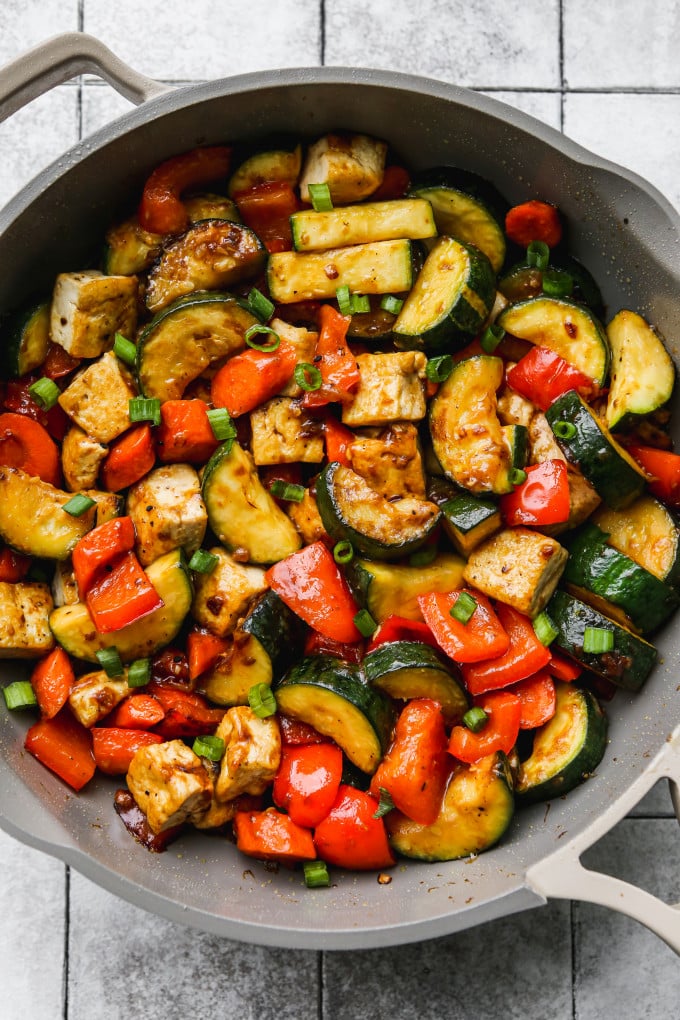 9. Zucchini and Bell Pepper Stir-Fry