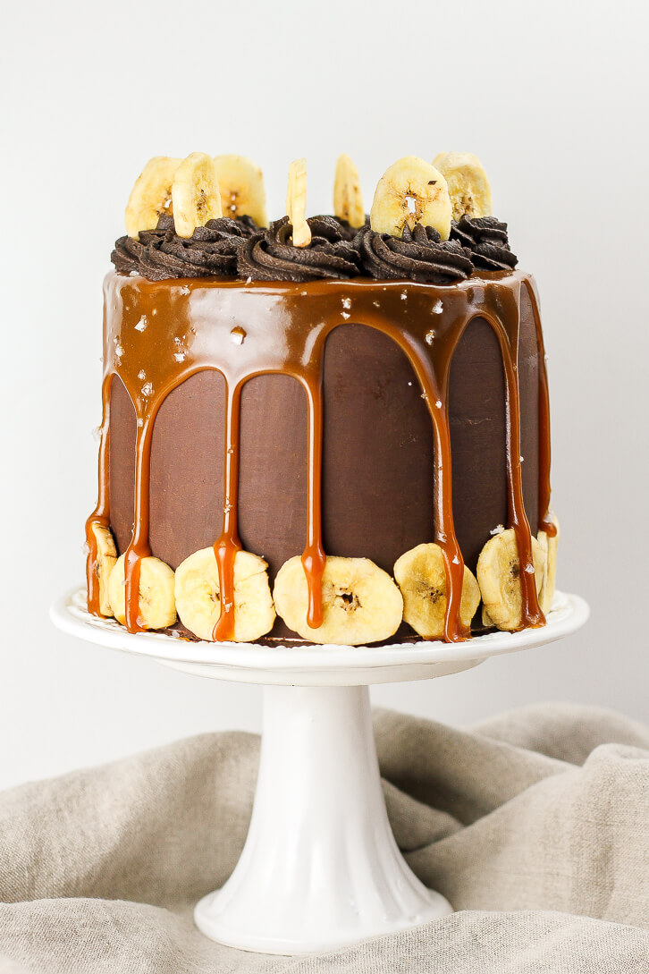 Caramel Banana Cake with Chocolate Ganache