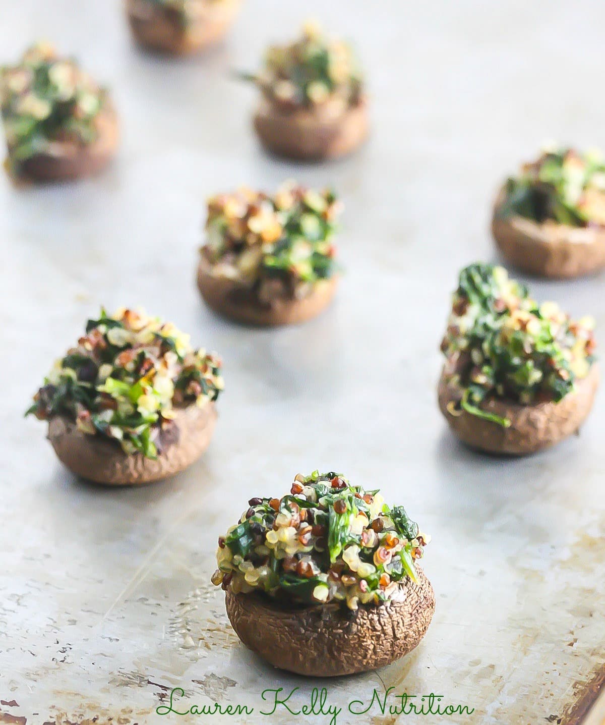 Quinoa and Spinach Stuffed Mushrooms