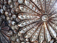 Seashell Mosaic Garden Wall Fountain
