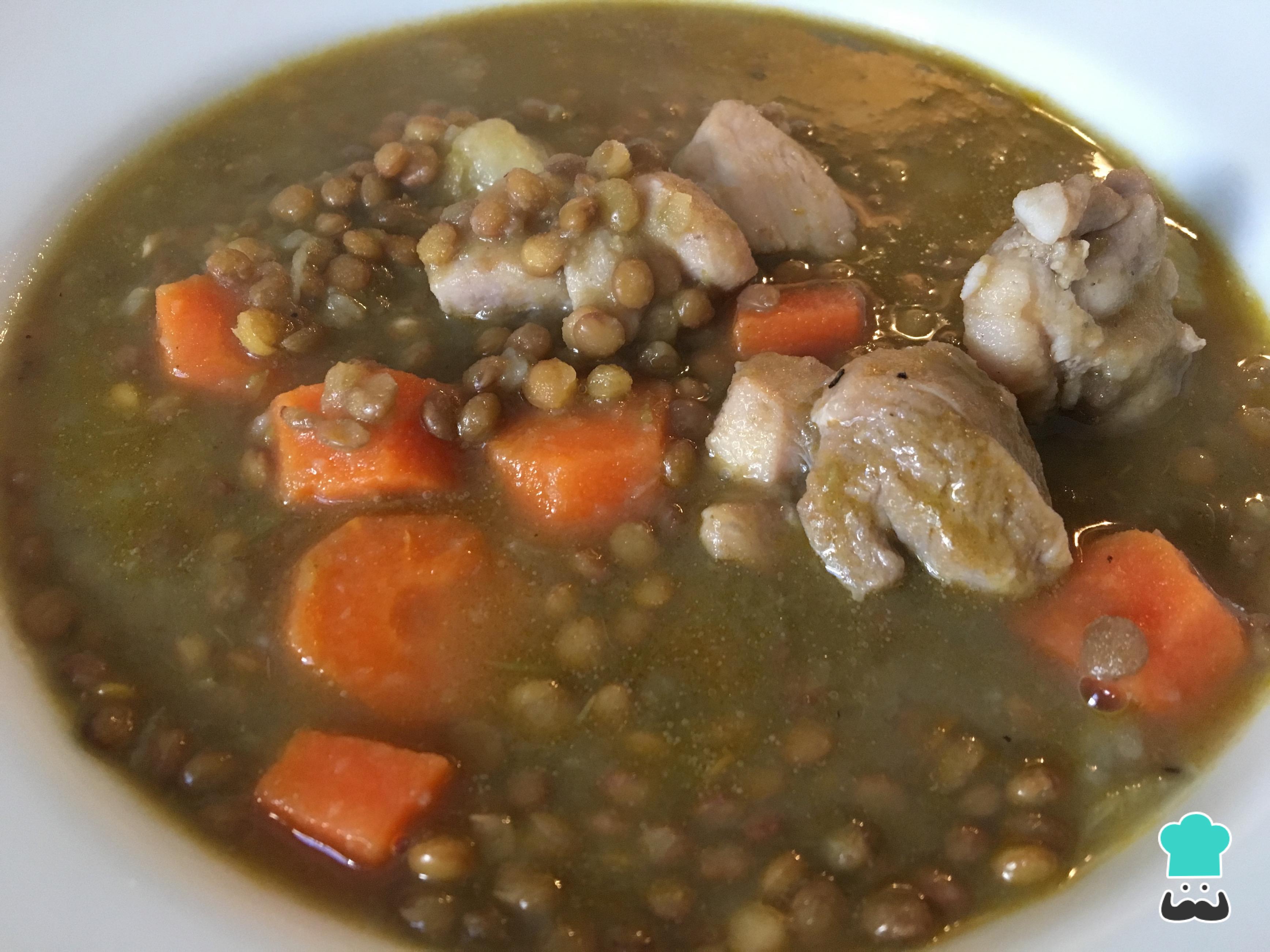 Lentejas estofadas con verduras al curry
