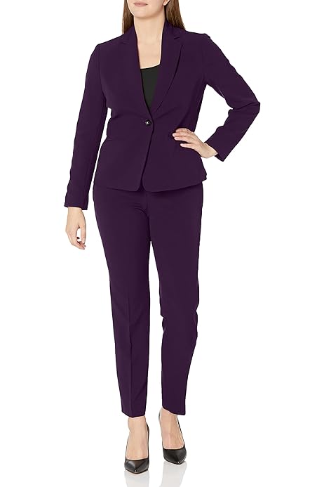 10. Le Suit Women's Printed One Button Blazer
