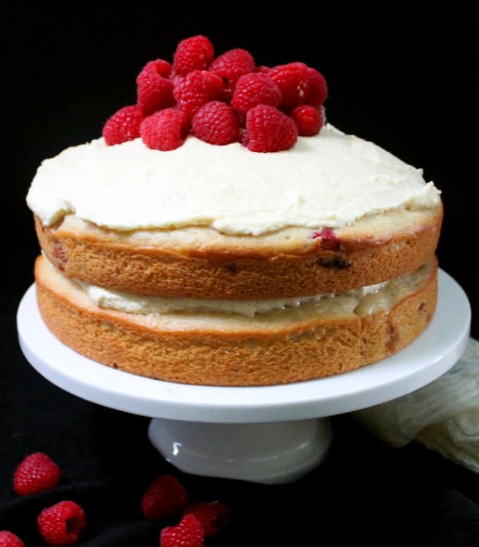 Egg-Free White Chocolate Raspberry Cake