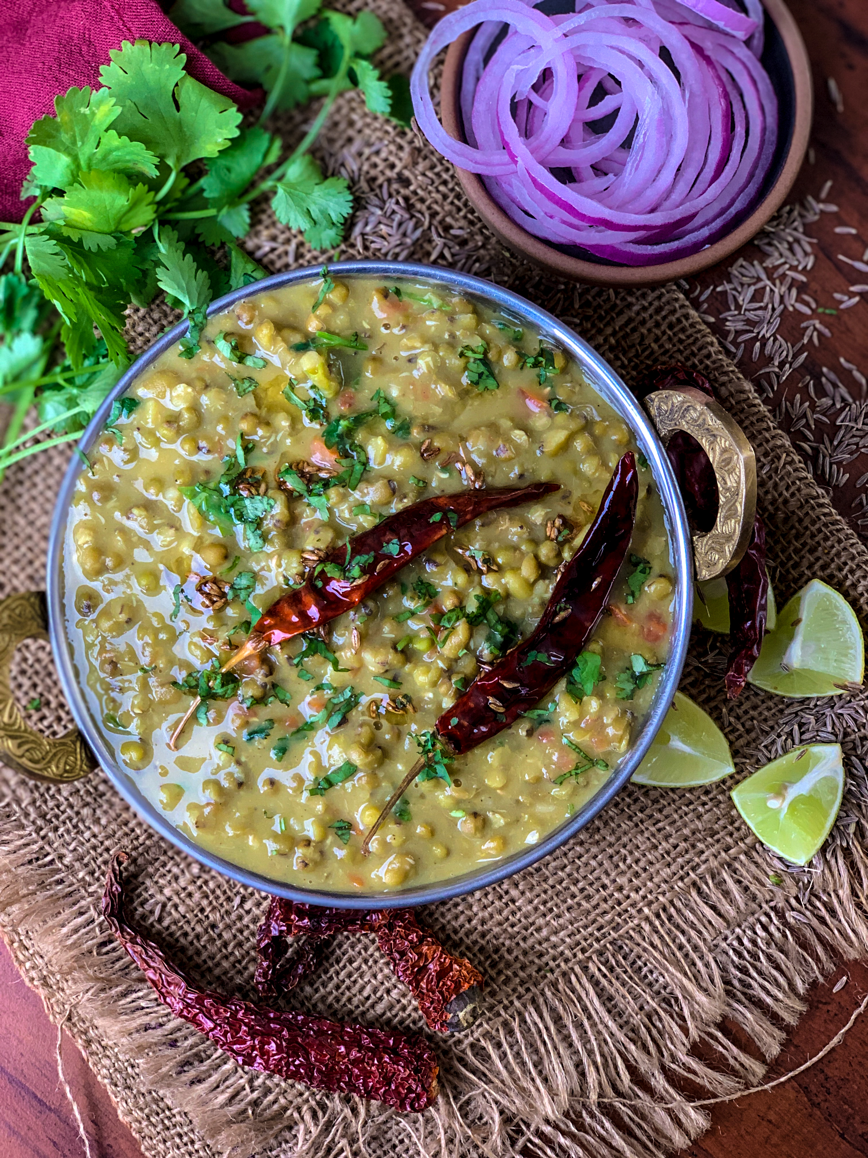 Dal Tadka with Whole Moong