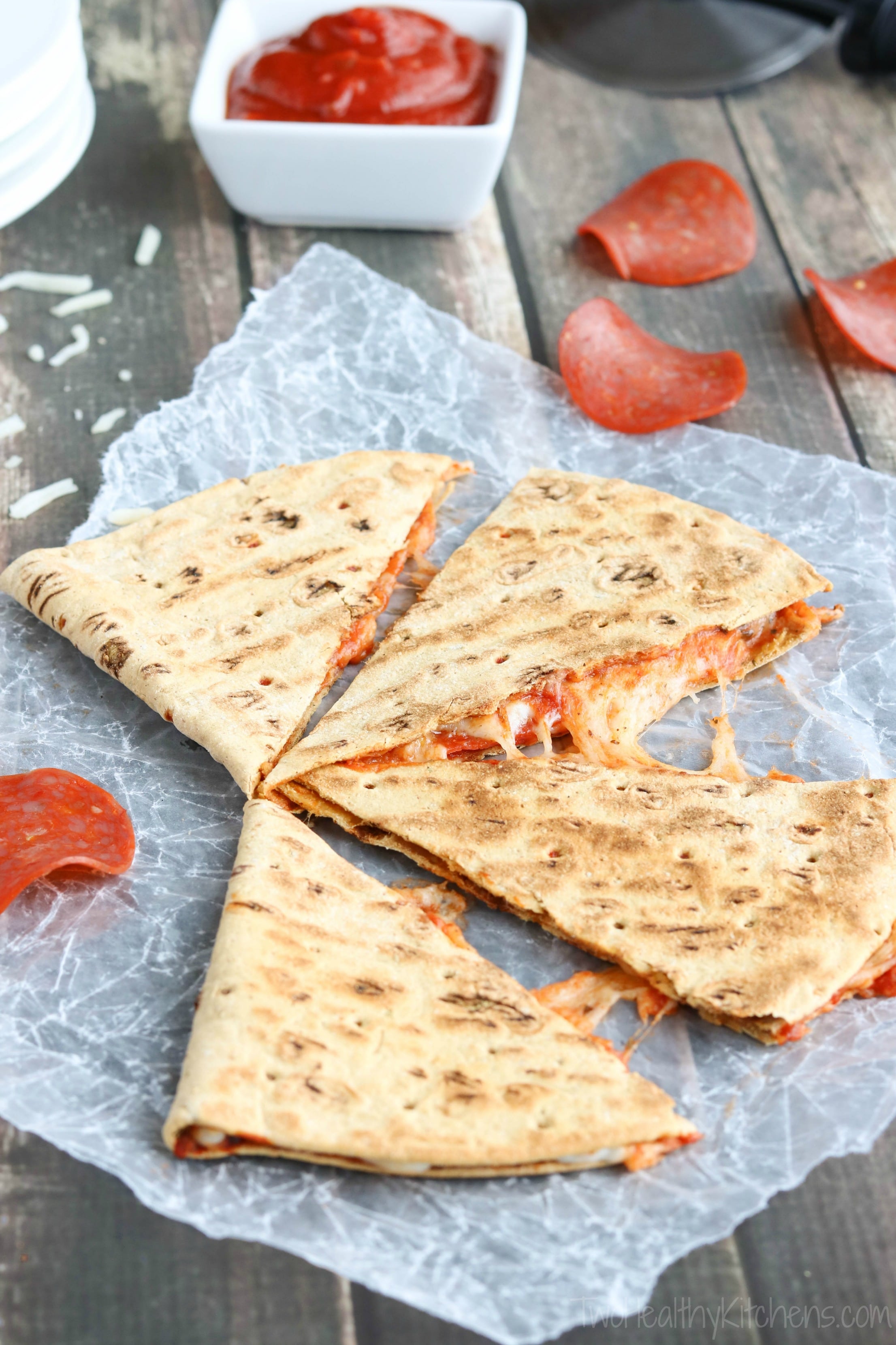Pepperoni and Cheese Quesadillas