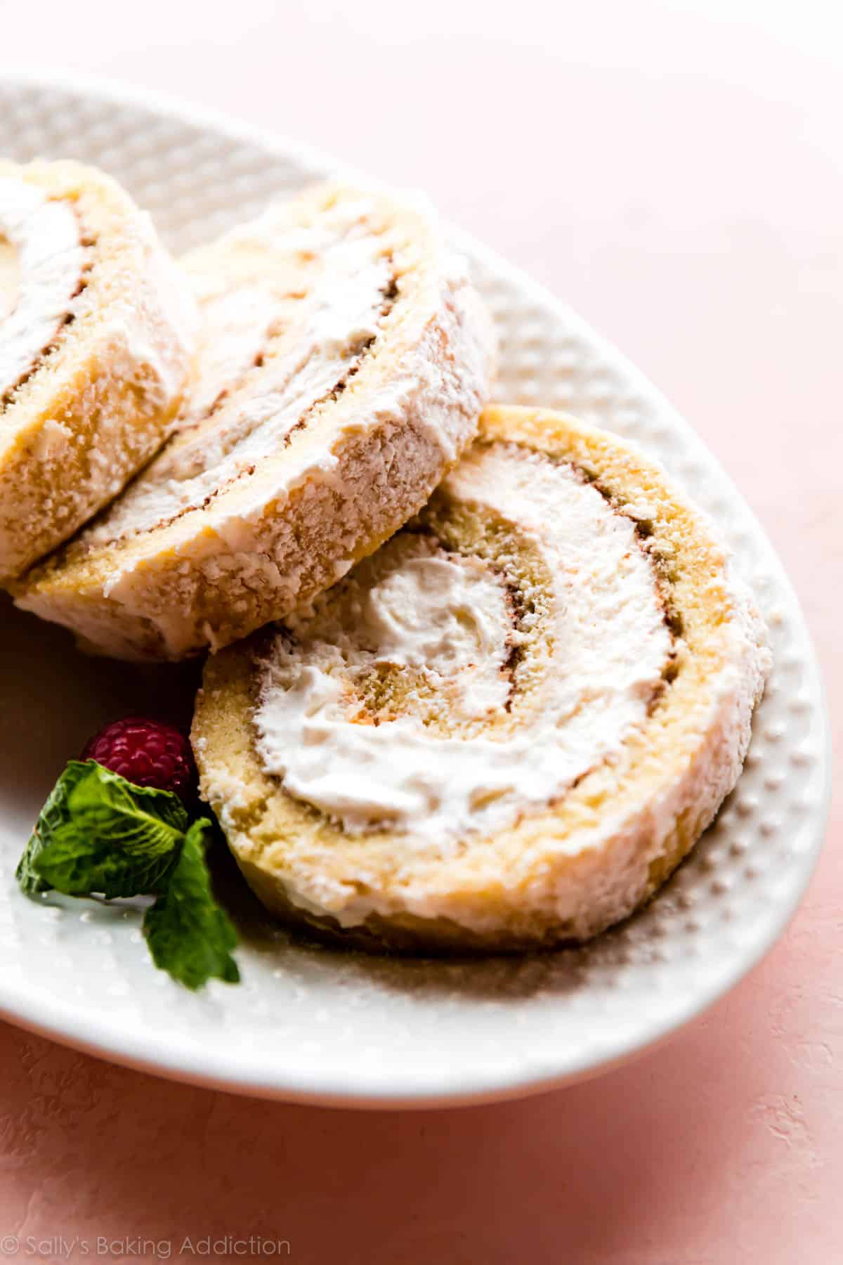 Strawberry Champagne Cake Roll