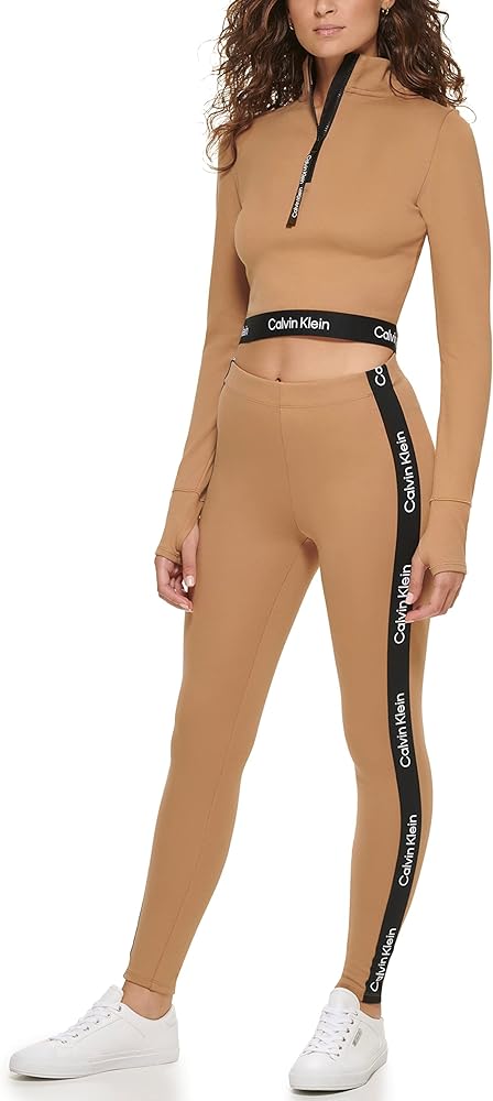 8. Calvin Klein Performance Women's Logo Tape Quarter-Zip Pullover