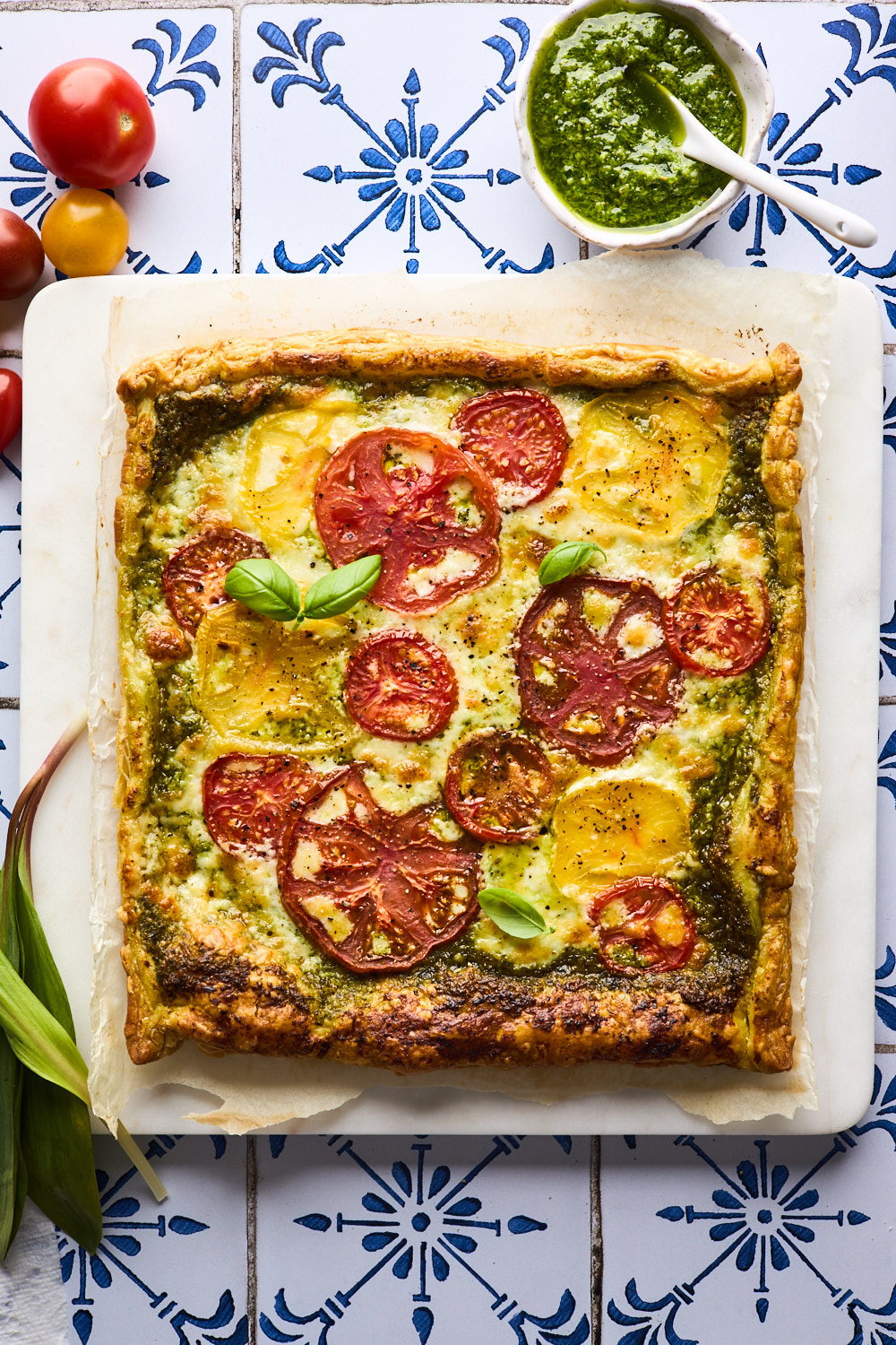Pesto and Tomato Tart