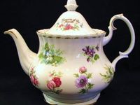 Floral Patterned Wooden Tea Set