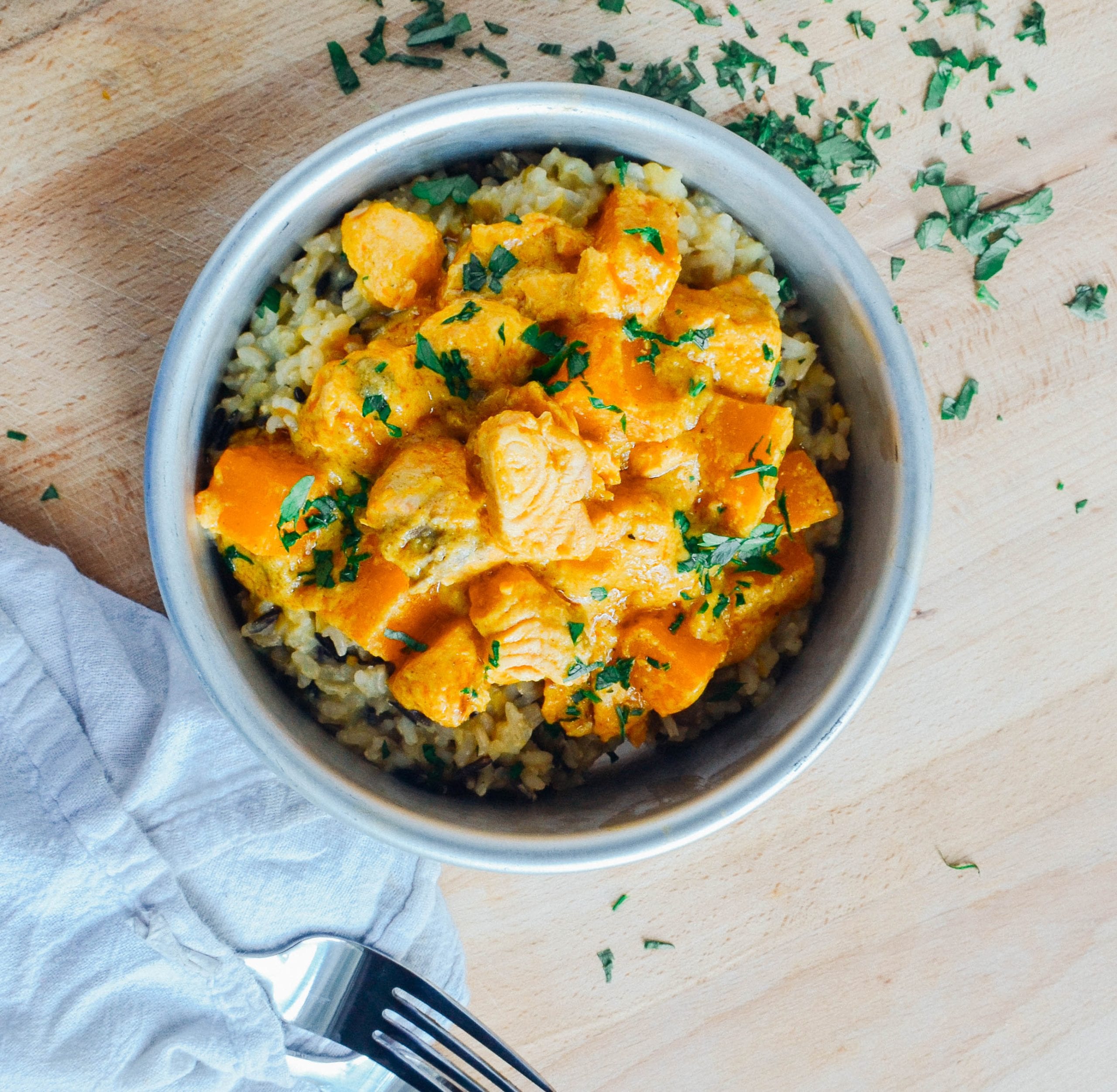 Salmon and Sweet Potato Curry