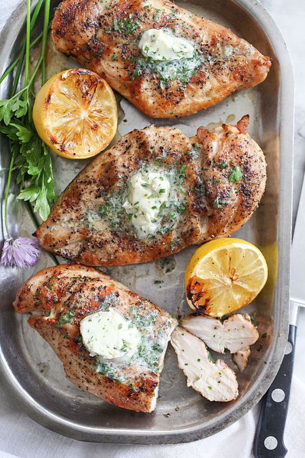 Grilled Chicken with Lemon-Herb Butter