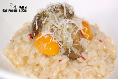 Risotto de alcachofas y tomillo