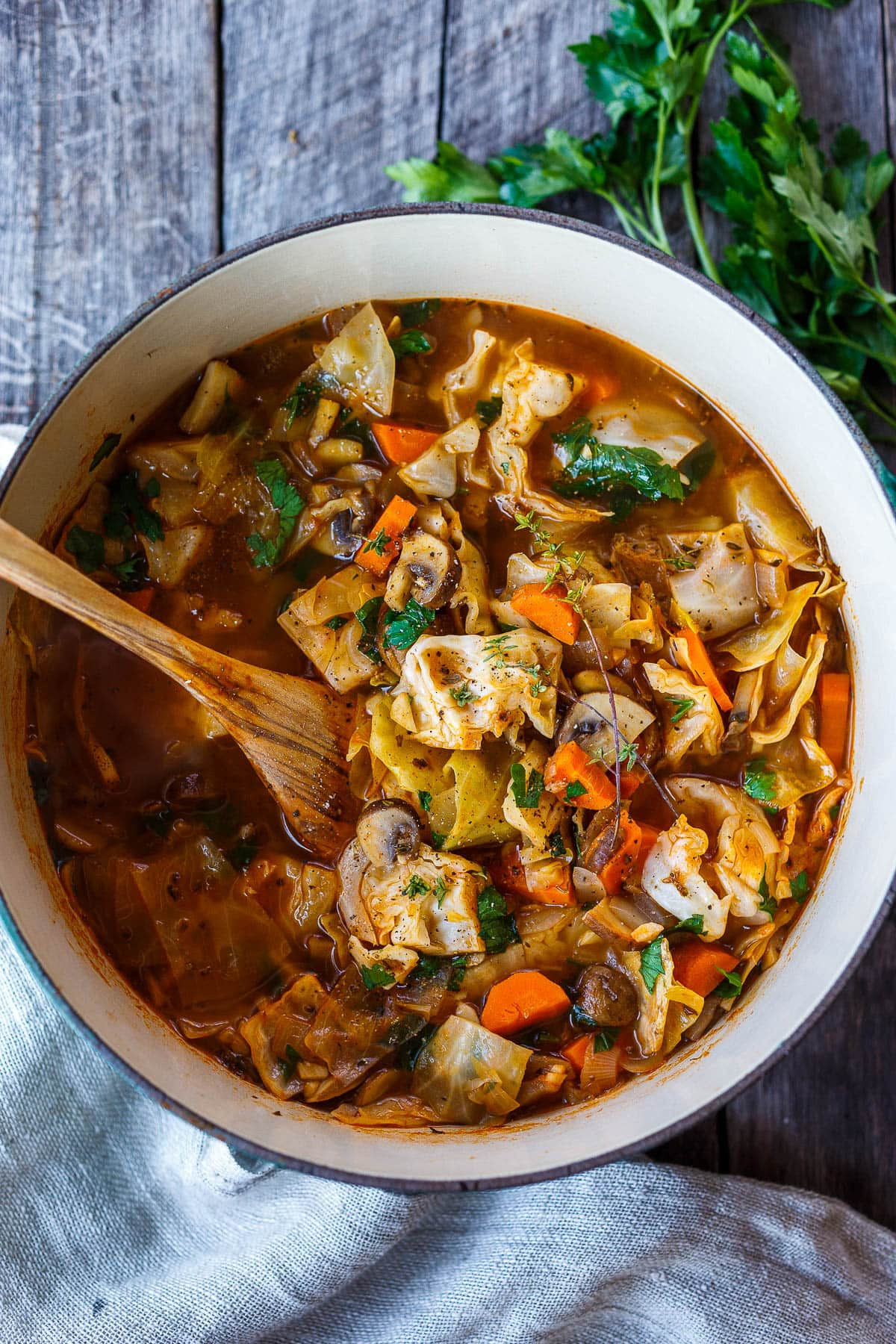 Cabbage and Mushroom Soup