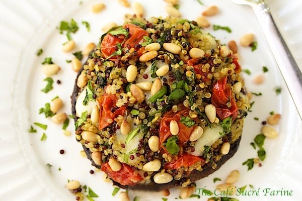 Quinoa and Spinach Stuffed Portobello Mushrooms