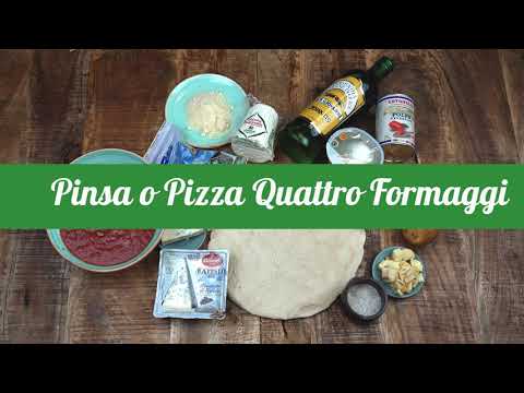 Pizza Quattro Formaggi con rúcula