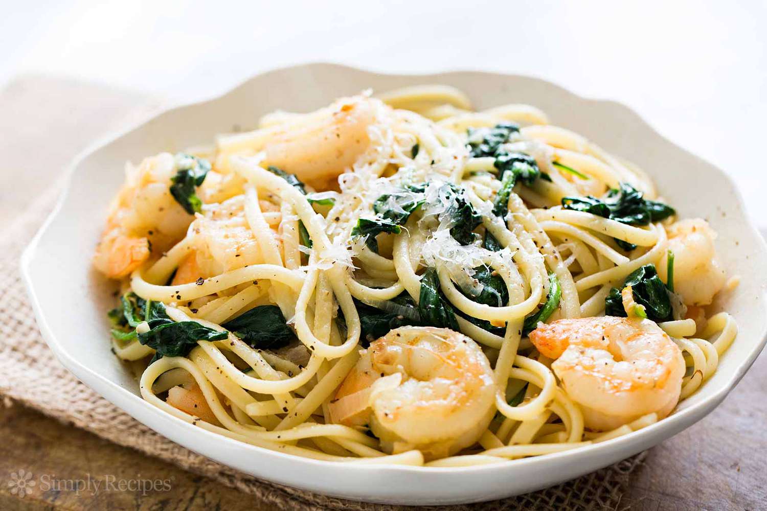 Shrimp and Spinach Linguine