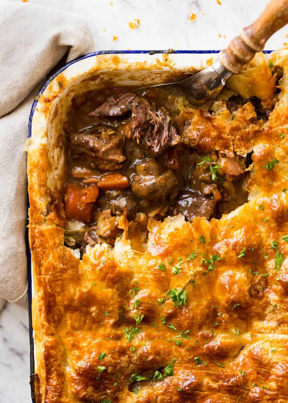 Beef and Mushroom Puff Pastry Pie