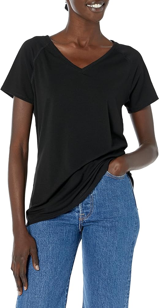 5. Amazon Essentials Women's Studio Relaxed-Fit V-Neck T-Shirt