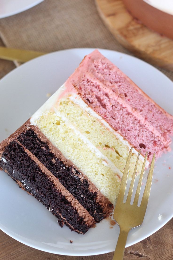 Neapolitan Cake with Hazelnut Buttercream