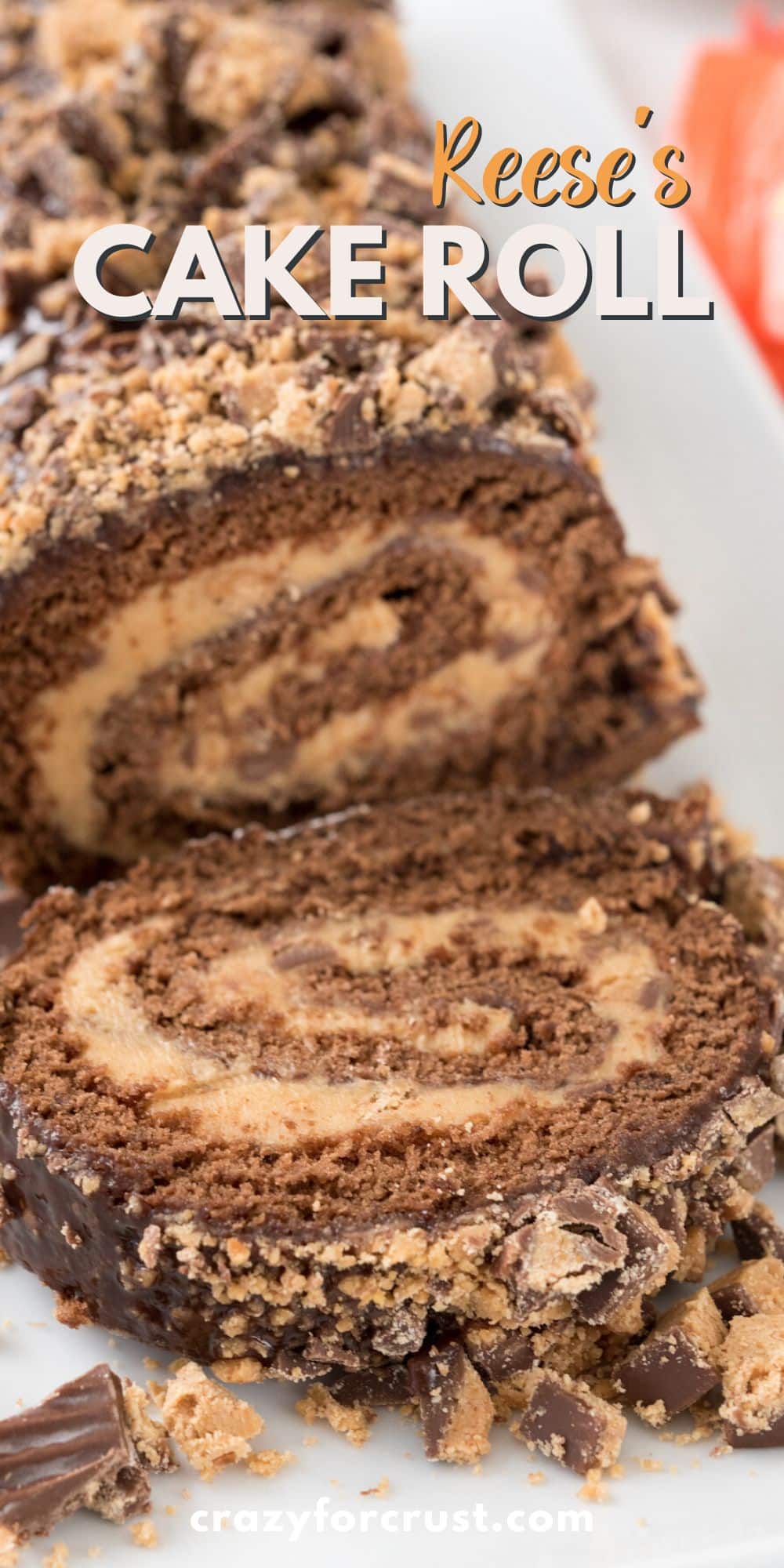 Peanut Butter Chocolate Cake Roll
