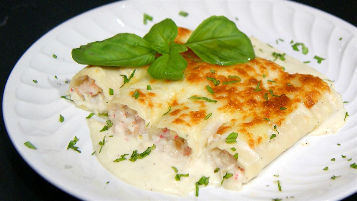 Canelones de marisco
