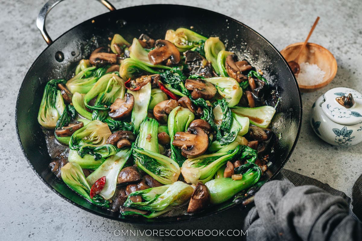 Mushroom and Bok Choy Stir-Fry