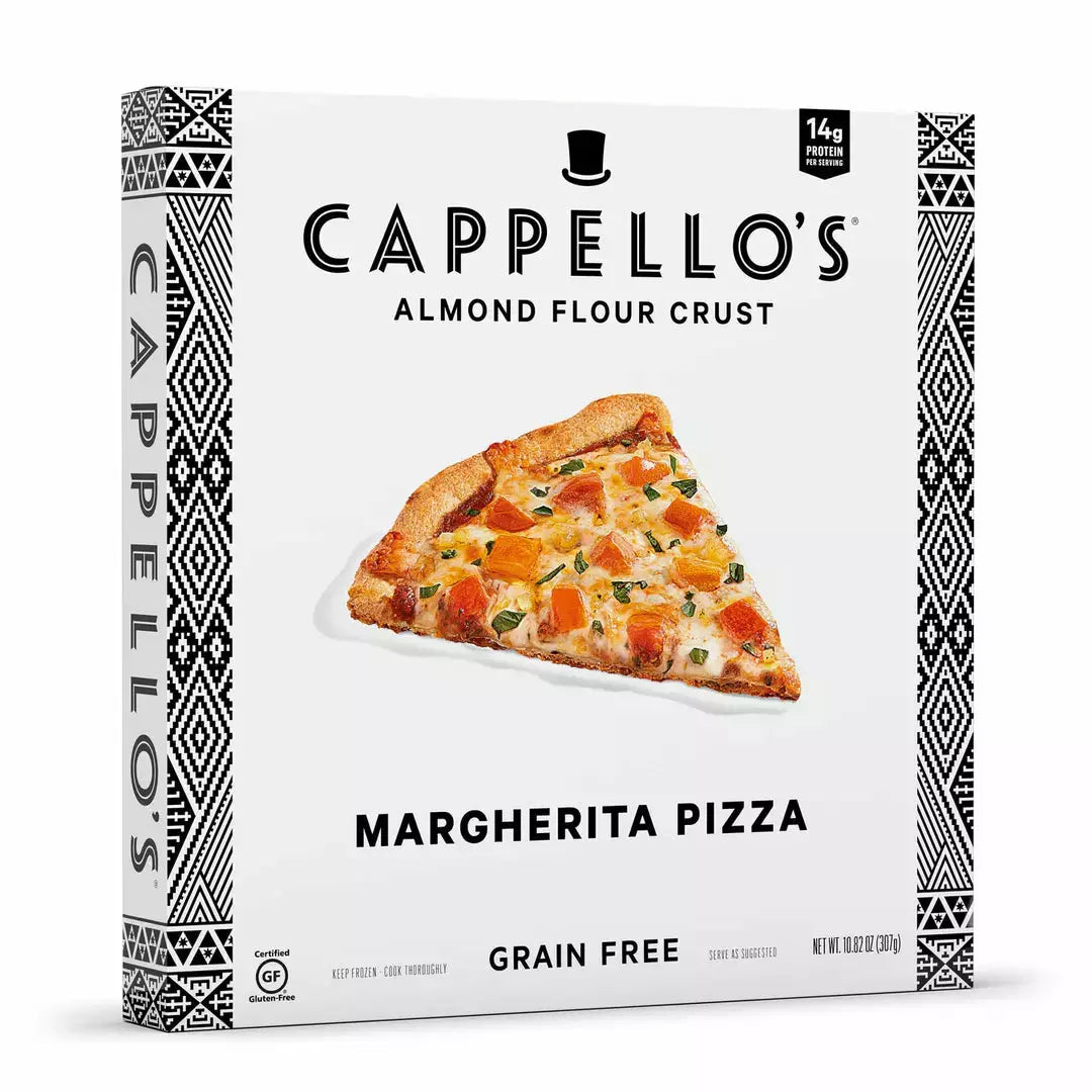 Pizza Margherita con masa de harina de almendra