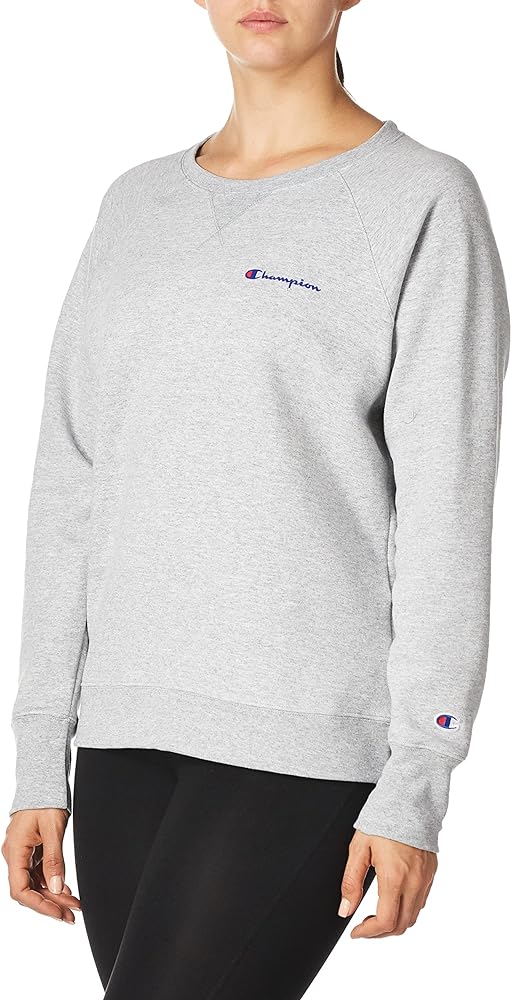 5. Champion Women's Powerblend Graphic Boyfriend Crew