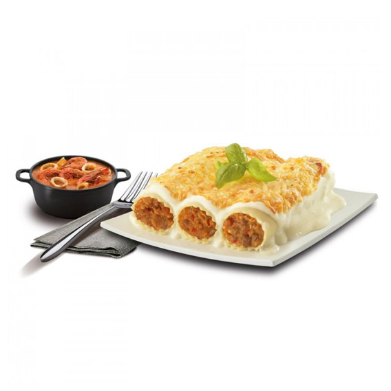 Canelones de marisco al horno