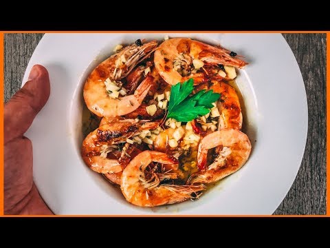 Gambas a la plancha con salsa de mostaza y miel