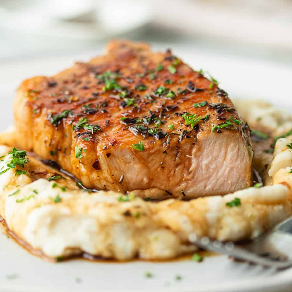 Pan-Seared Boneless Pork Chops with Apple Cider Glaze