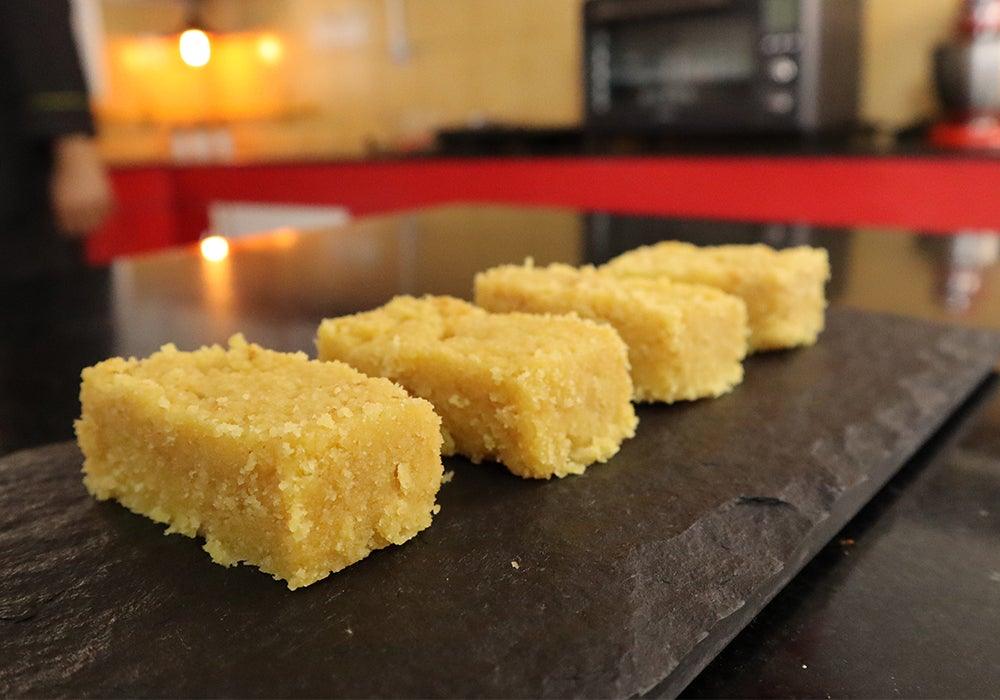 Low-Sugar Mysore Pak with Stevia