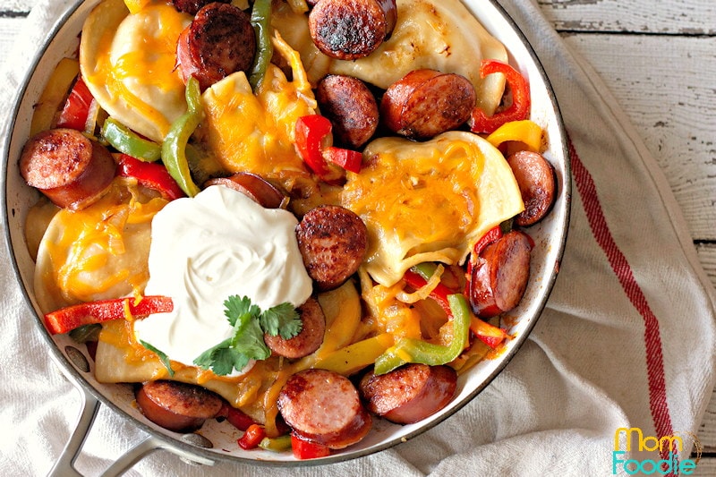 Kielbasa and Pierogi Skillet