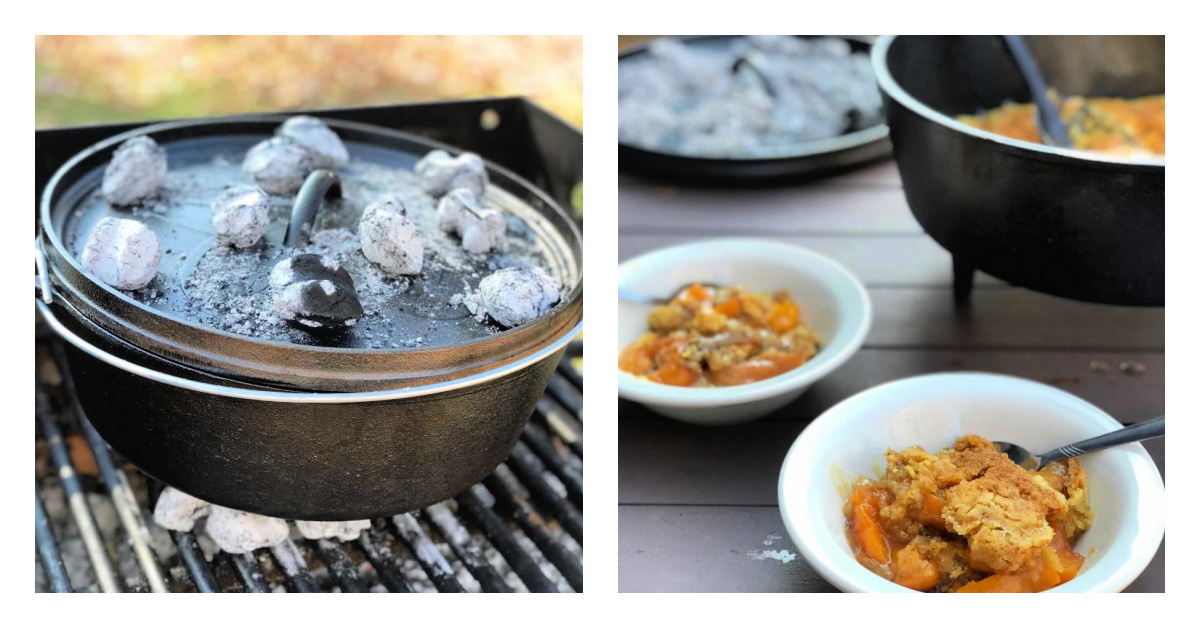 Dutch Oven Peach Cobbler
