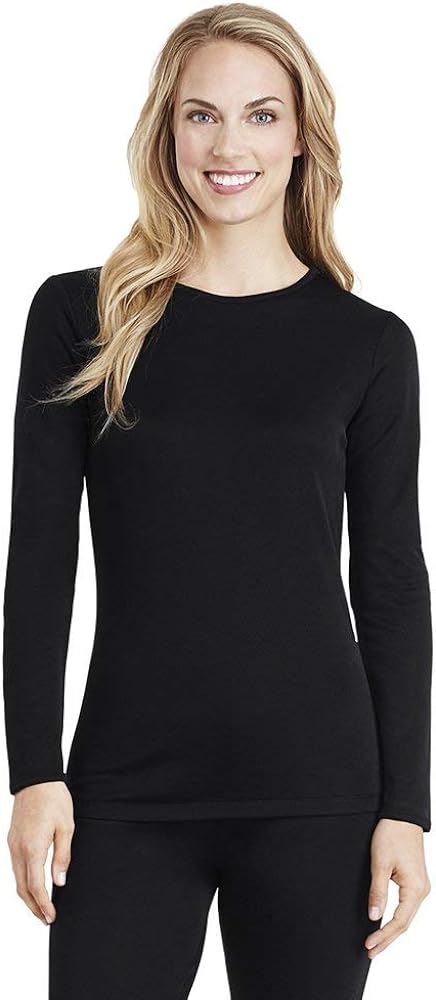 7. Cuddl Duds Women's Softwear with Stretch Long Sleeve Crew Neck Top and Legging