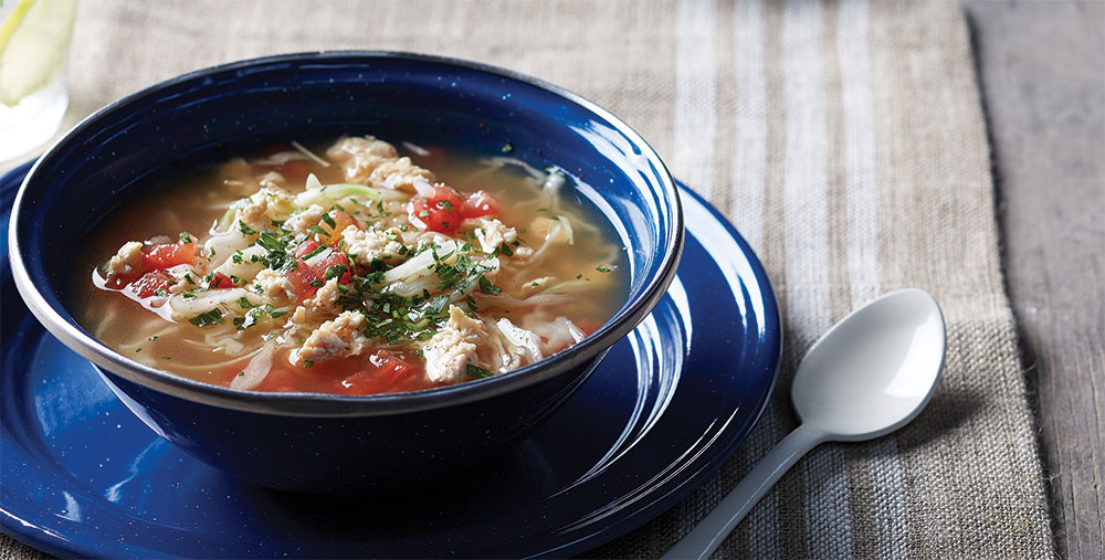 Sopa de pescado con arroz integral