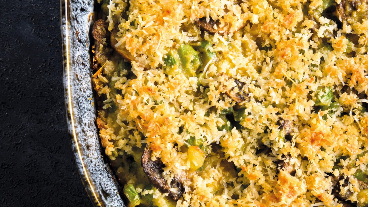 Green Bean and Mushroom Gratin