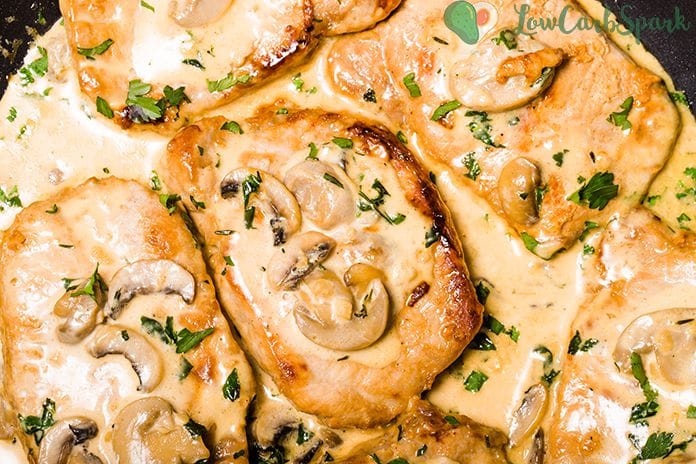 Keto Pork Chops with Mushroom Gravy