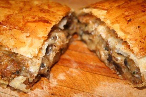 Mushroom and Cheese Strudel