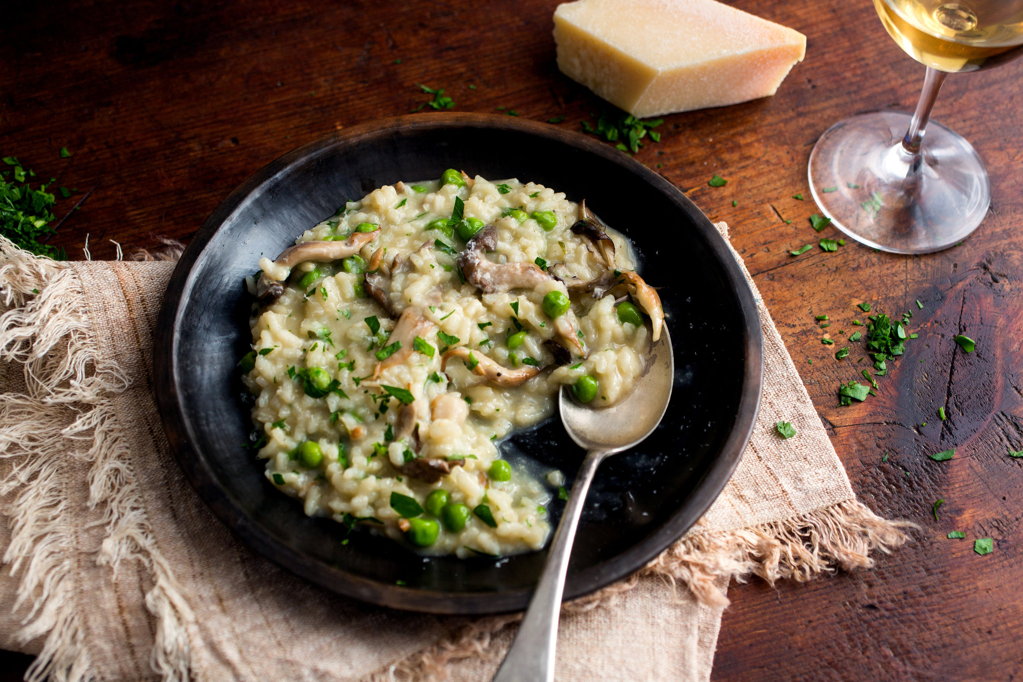 Mushroom and Pea Risotto
