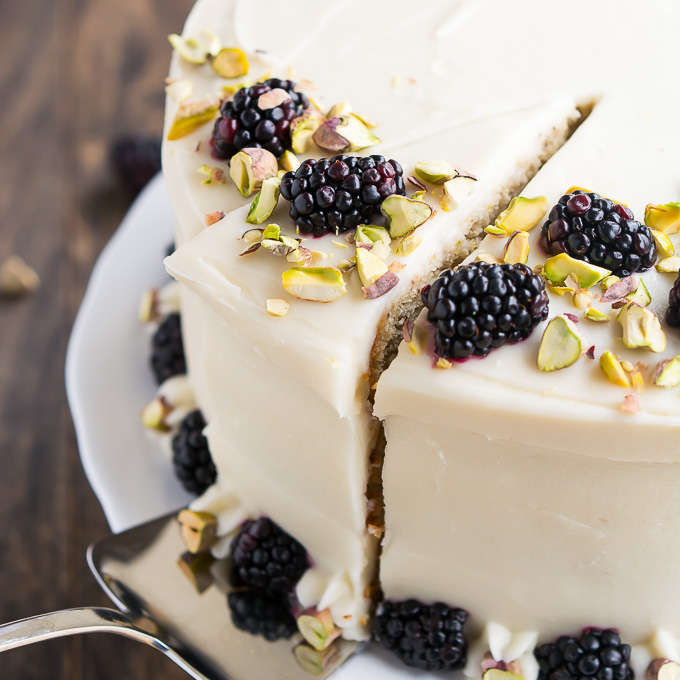 Pistachio Cake with Honey Glaze