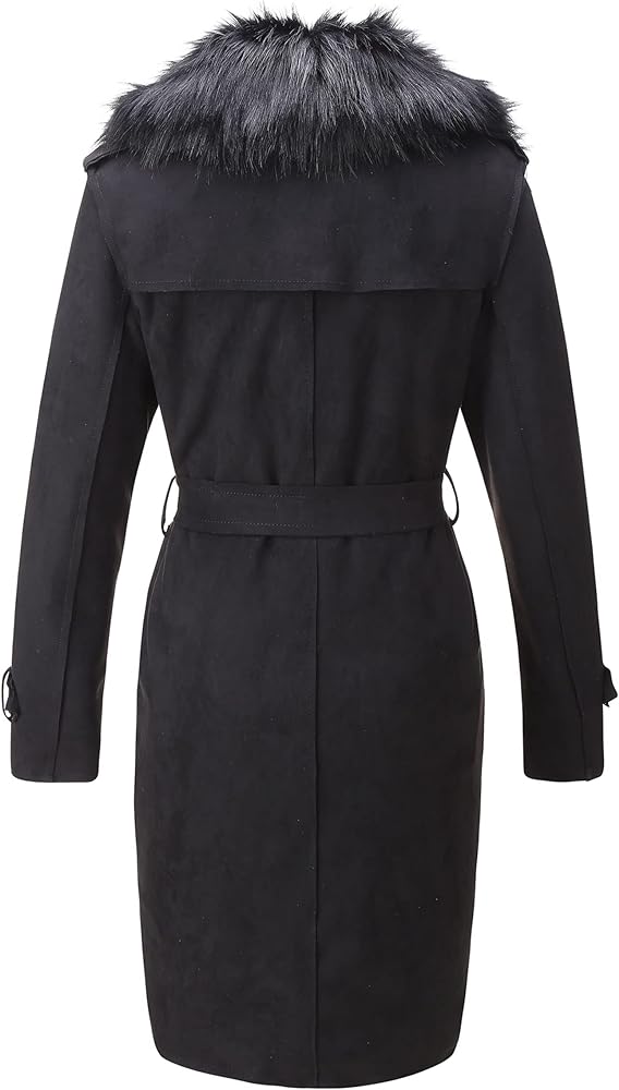 5. Bellivera Women's Faux Suede Leather Long Jacket