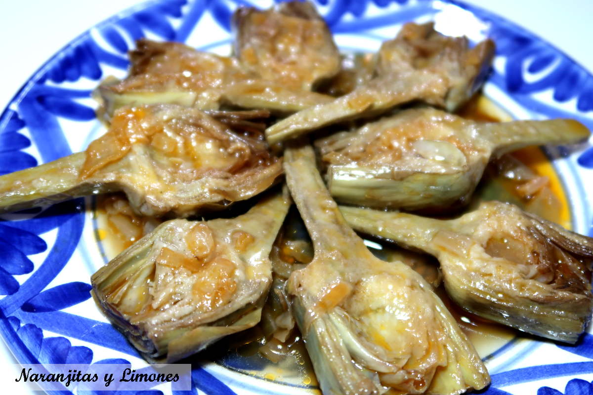 Alcachofas en escabeche de jamón