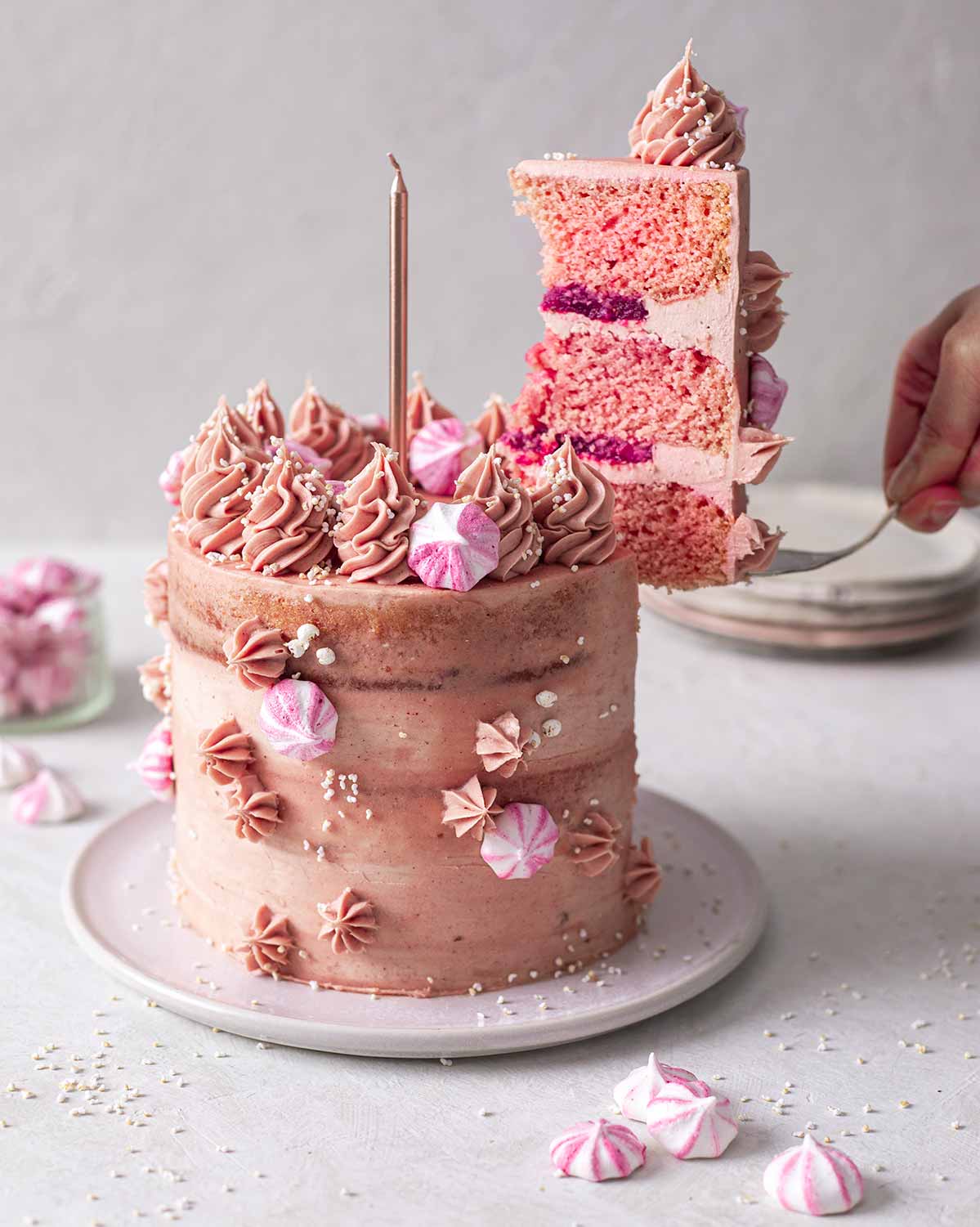 Paleo Strawberry Champagne Cake