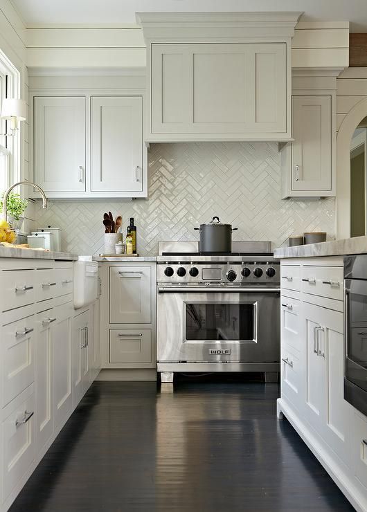 Transitional Gray Kitchen with Living Wall Backsplash