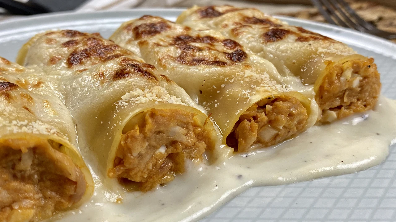 Canelones de atún al horno