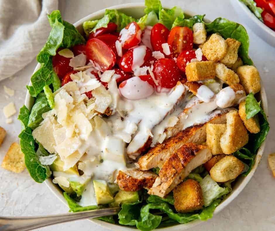 Air Fryer Chicken Caesar Salad