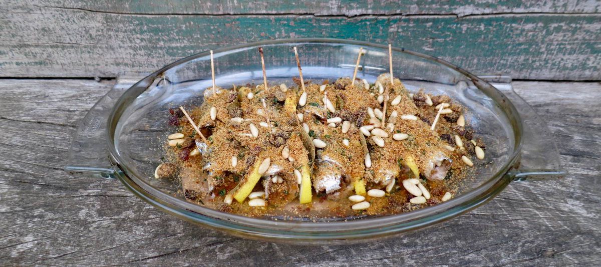 Sarde a Beccafico con alcaparras