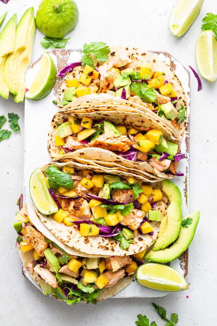 Salmon Tacos with Mango Salsa